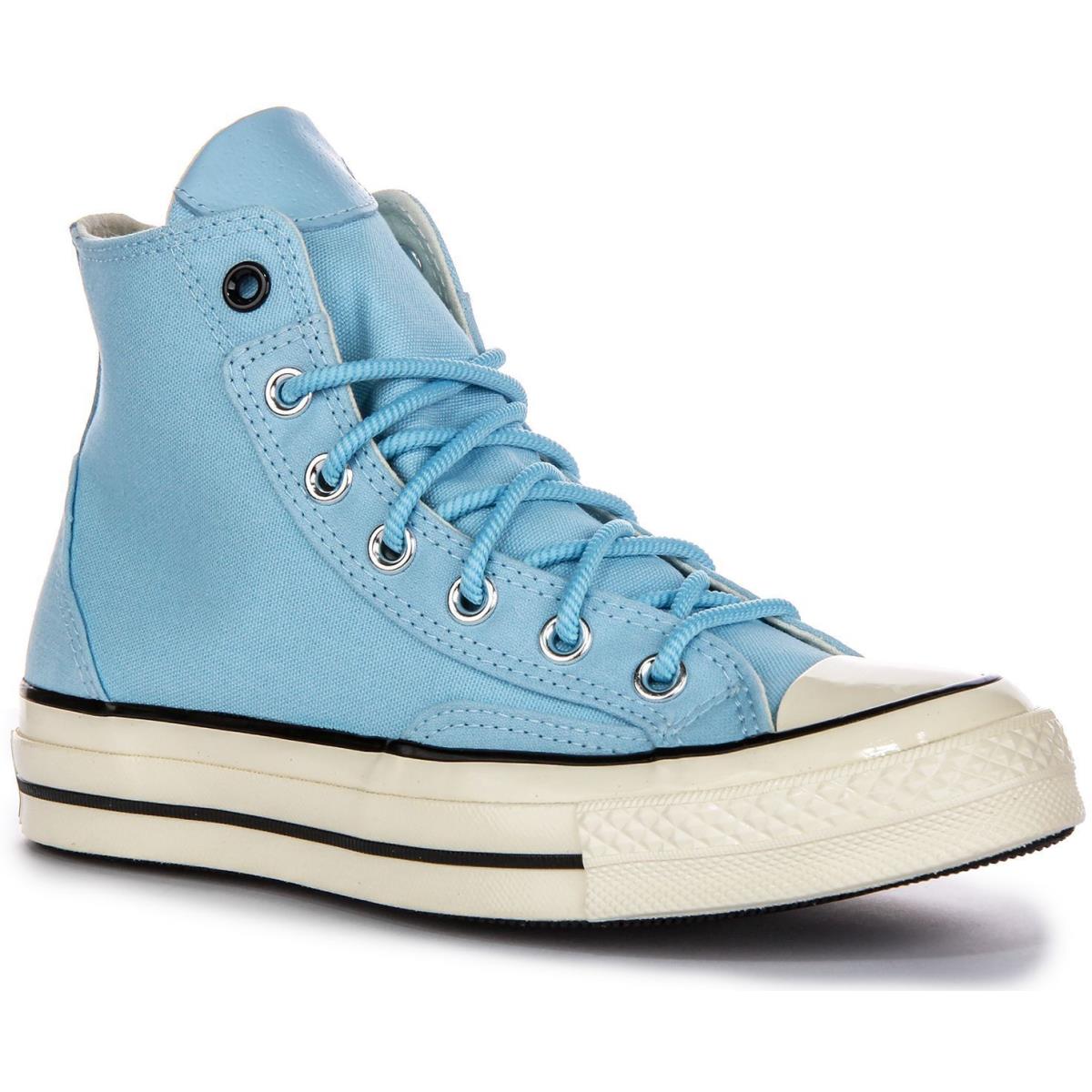 Converse A07445C Court Patch Canvas Leather Mens Sneakers Sky Blue US 6 - 13