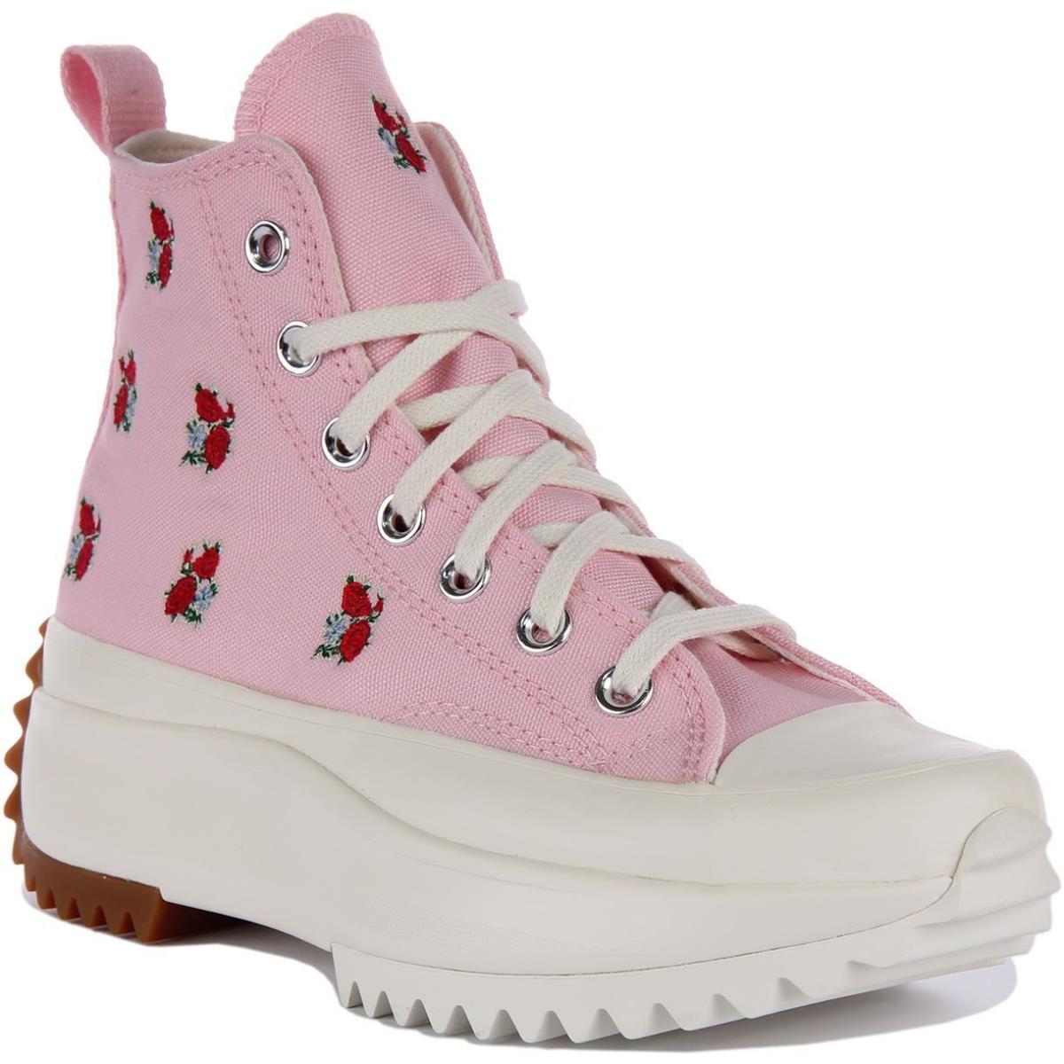 Converse A05192C Run Star Hike Hi Embroidered Womens Trainer Rose US 3 - 8 ROSE