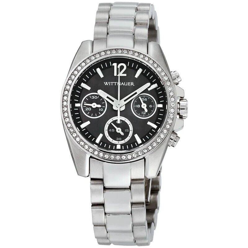 Wittnauer Women`s Quartz Chronograph Silver-tone Bracelet 34mm Watch WN4040