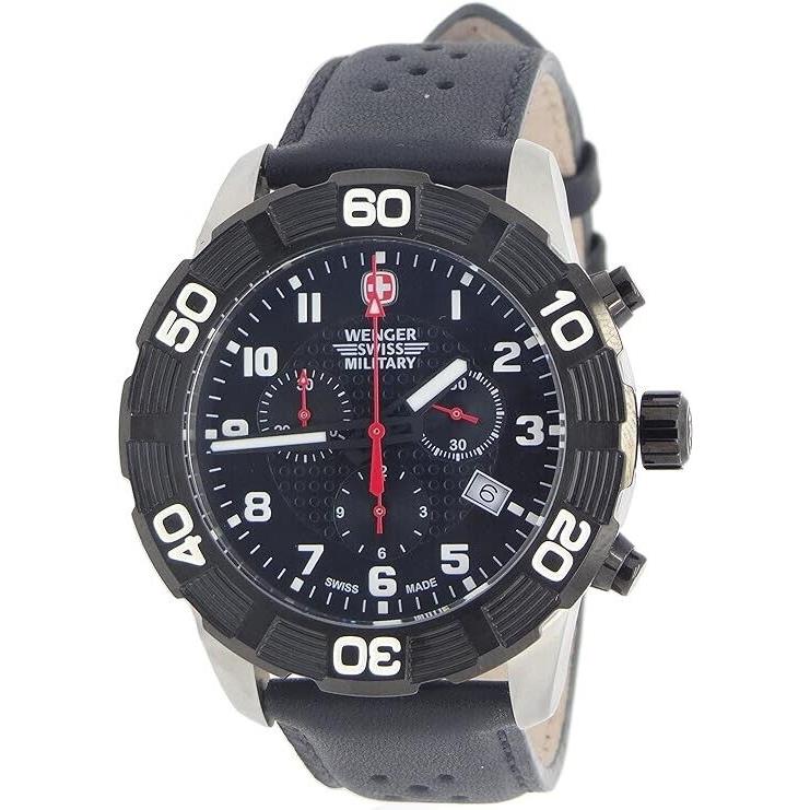 Wenger Swiss Military 79215 Roadster Black Chronograph Watch Chrono