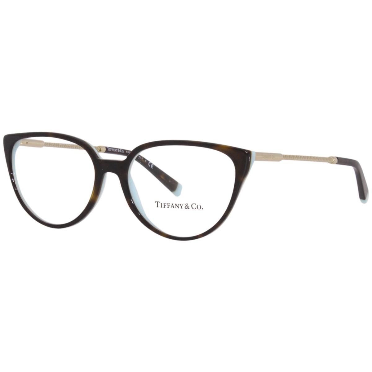 Tiffany Co. TF2206 8134 Eyeglasses Women`s Havana-tiffany Blue Full Rim 53mm