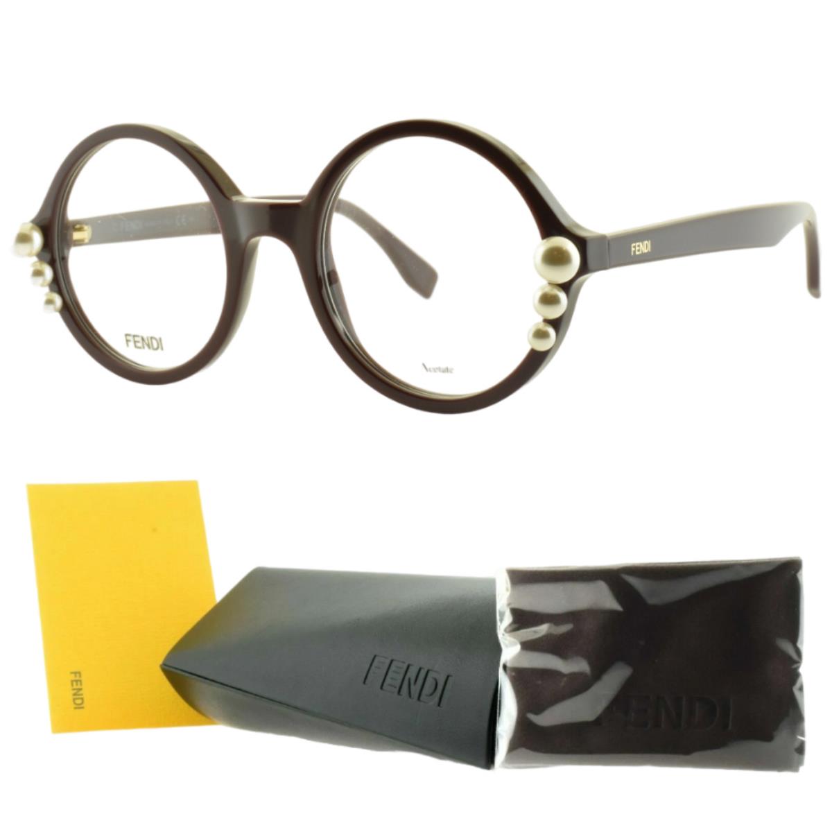 Fendi FF 0298 0T7 Plum Round Full Rim Womens Optical Frame