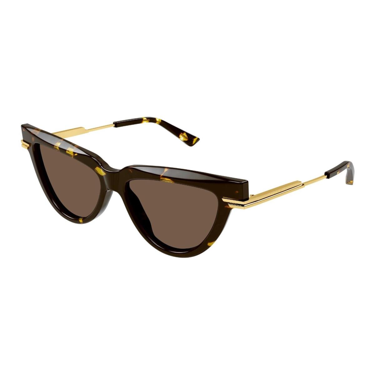 Bottega Veneta BV1265S Havana with Gold/brown 002 Sunglasses