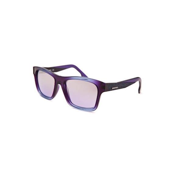 Diesel DL0071 83Z 55 Blue Purple Squared Light Purple Sunglasses