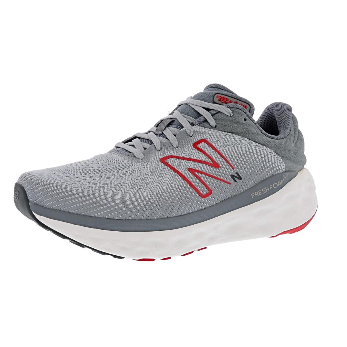 New Balance Men S Fresh Foam X 840 v1 M840FLS 2E Wide Width Running Shoes - ALUMINUM GREY / TRUE RED