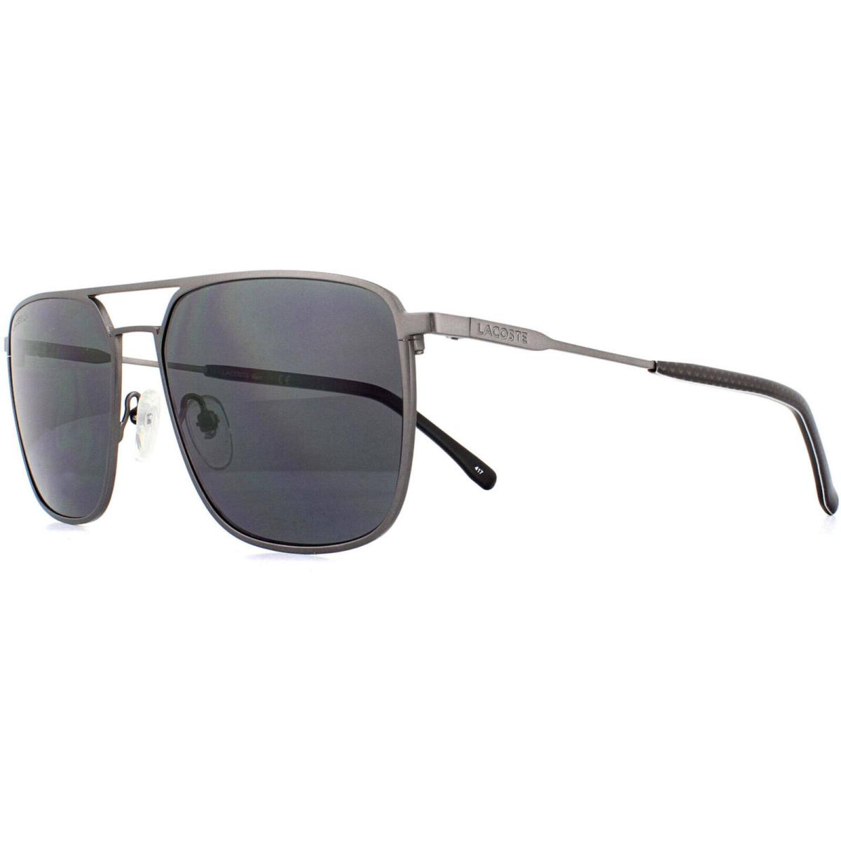 Lacoste Men`s Sunglasses Matt Gun Pilot Frame Grey Lens Lacoste L194S 033