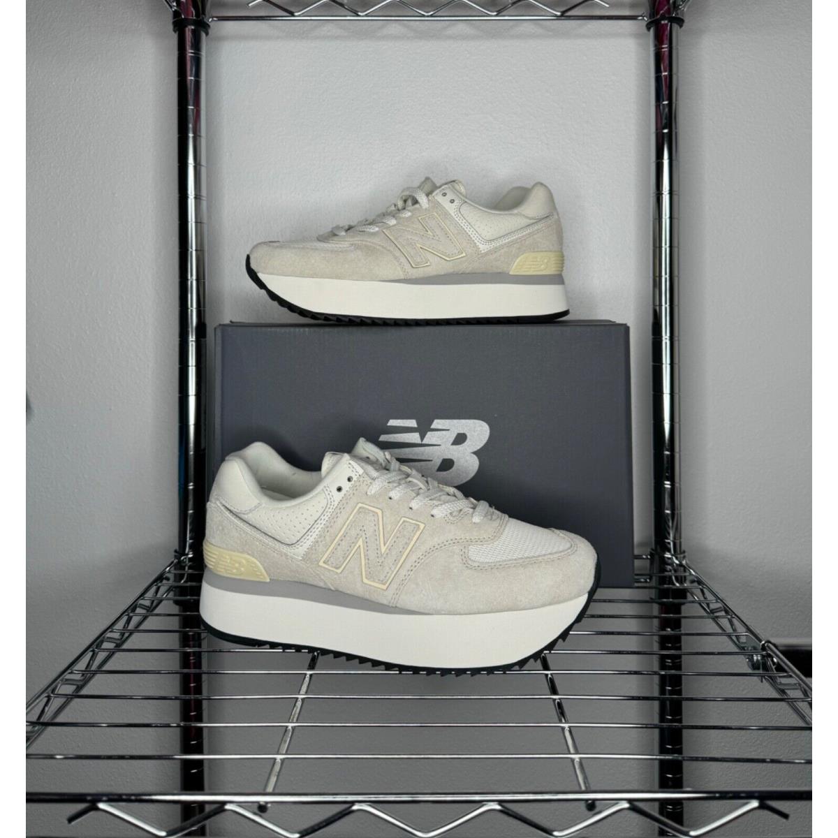 Women`s 9.5US - New Balance 574+ `white Grey` WL574ZAA