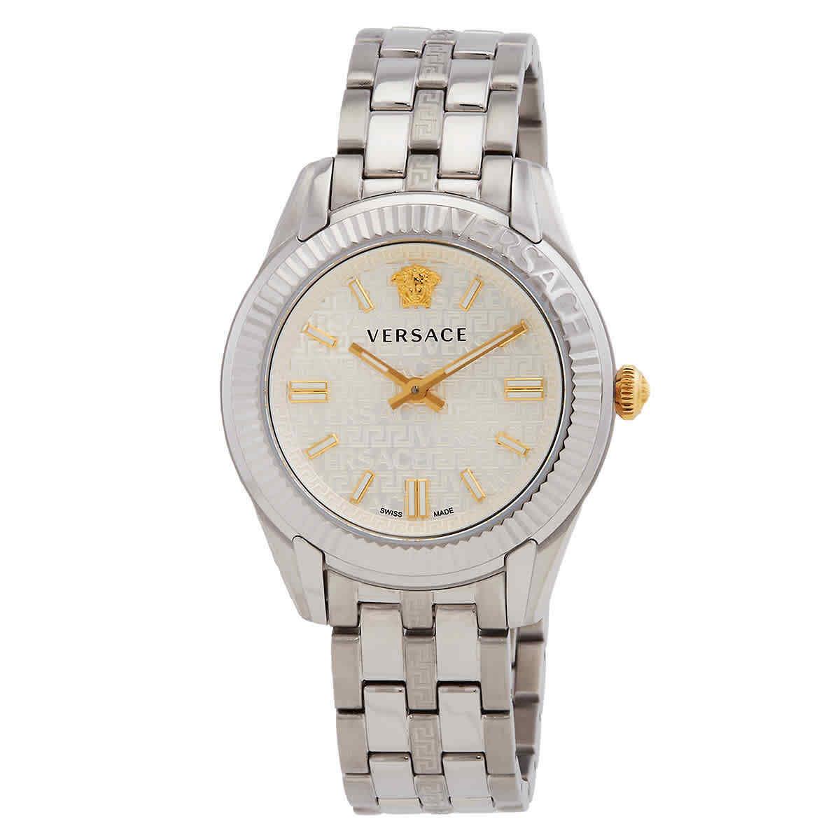 Versace Greca Time Quartz Silver Dial Ladies Watch VE6C00323