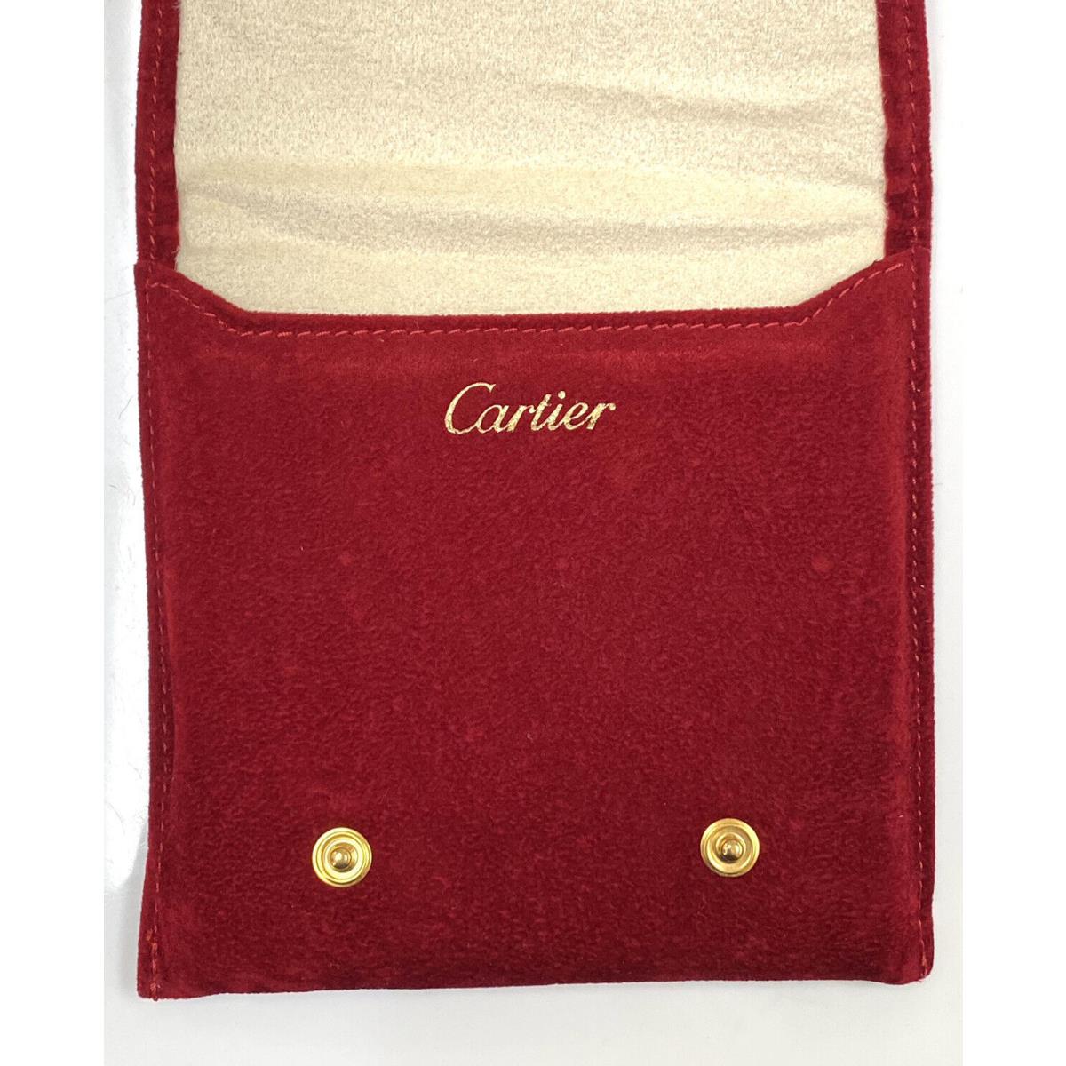 Cartier Red Suede Travel Watch/jewlery Pouch/case