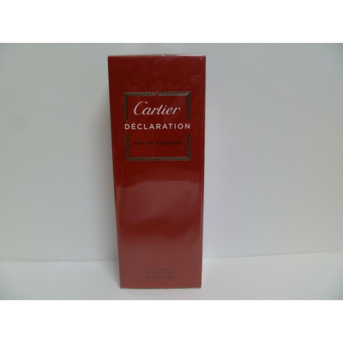 Cartier Declaration Eau DE Toilette 3.3 OZ Spray Edt. AS Pictured