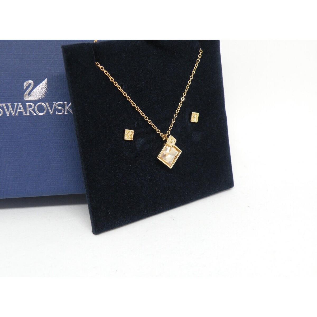 Swarovski Honey Crystal Pendant - Earring Set Gold Finish