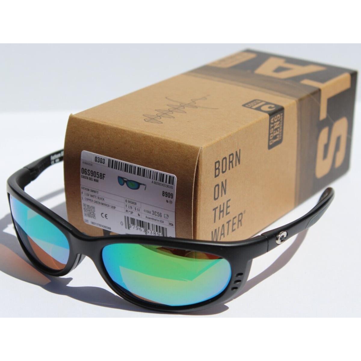 Costa Del Mar Fathom Omni Polarized Sunglasses Black/green 580P Global Fit