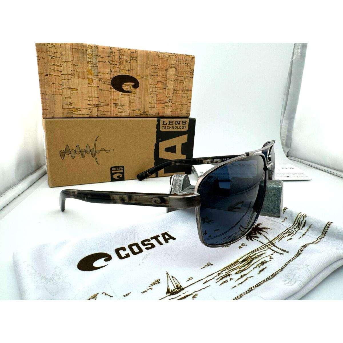 Costa Del Mar Flagler Brushed Gunmetal Gray 580P Polarized Sunglasses FLG186-OGP