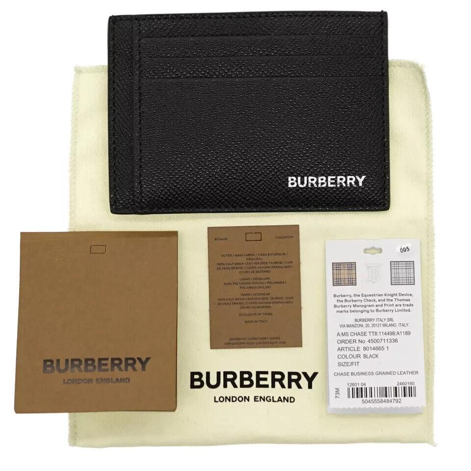 Burberry Chase Business Money Clip Wallet Card Case Embossed Logo