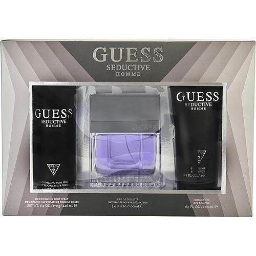 Guess Seductive Homme Edt Spray 3.4 Oz Body Spray 6 Oz Shower Gel 6.7 Oz