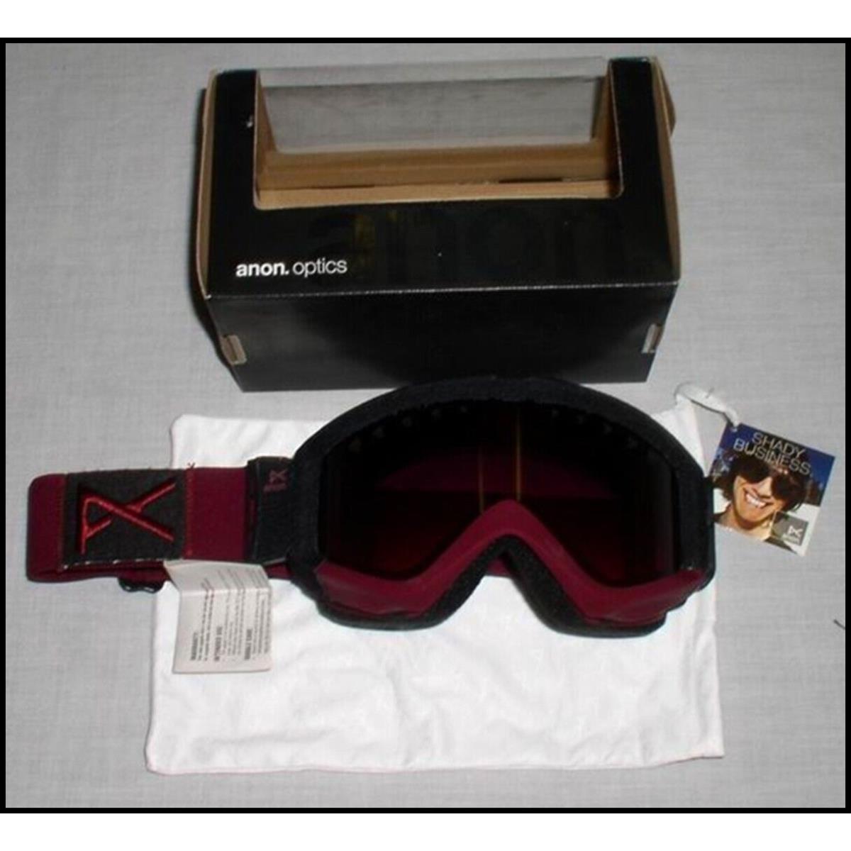 Anon Figment Snowboard Snow Goggles Torn Red Gradient Lens Premium Mirror