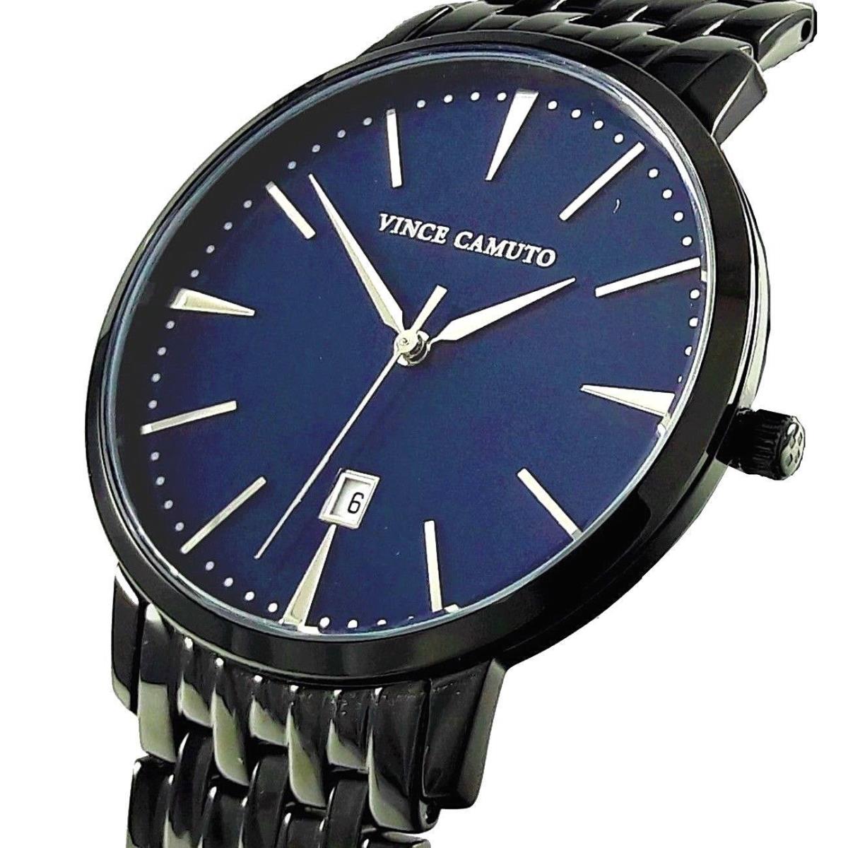 Vince Camuto VC/1074NVTI Black Stainless Steel Blue Dial Dress Men`s Watch