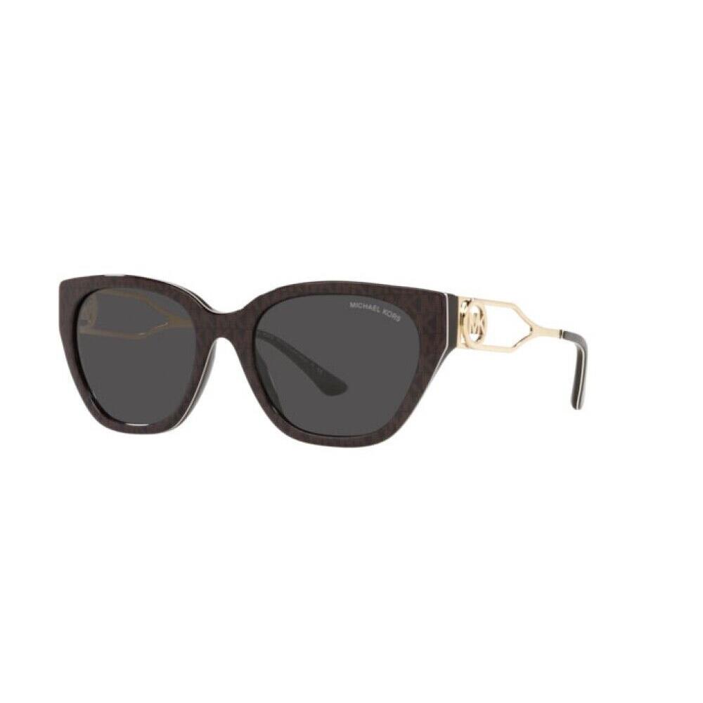 Michael Kors MK2154 Lake Como 370687 Brown Signature Pvc/dk Grey Solid 54mm - Frame: Brown Signature PVC, Lens: Dark Grey Solid