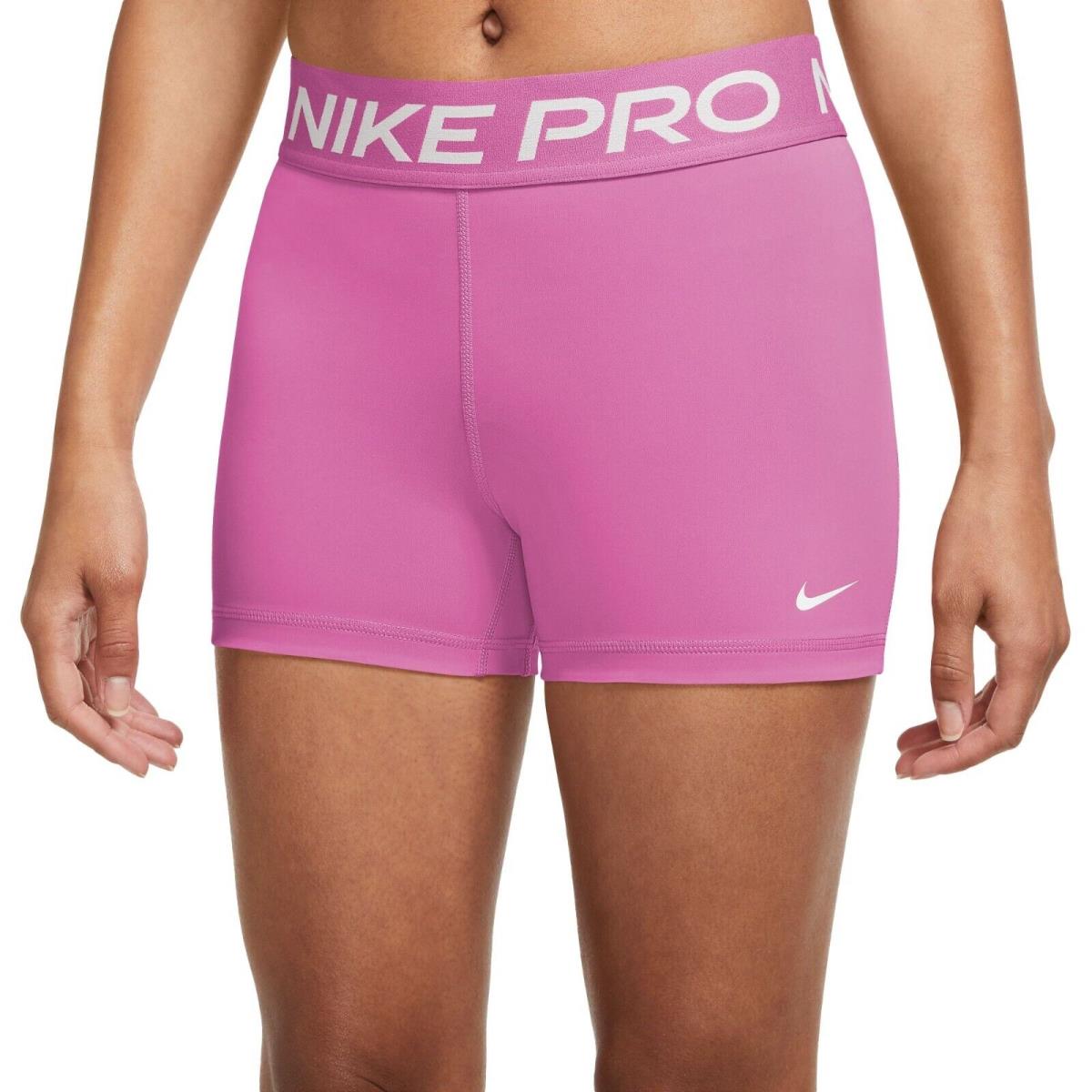 Nike XS Women`s Pro 3`` Yoga/volleyball Shorts Playful Pink CZ9857-675