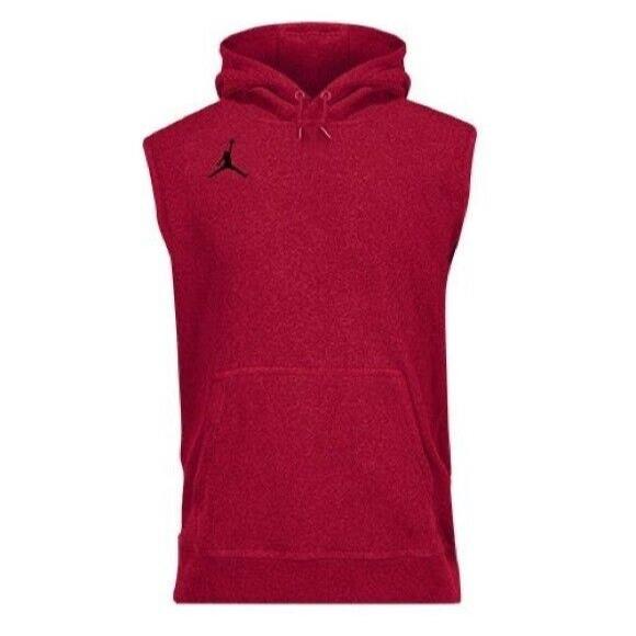 Jordan Dri-fit Sleeveless Fleece Pullover Hoodie - DQ7946 613 - Red - Sz: M