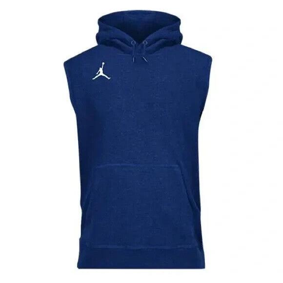 Jordan Dri-fit Sleeveless Fleece Pullover Hoodie - DQ7946 401 - Blue - Sz: M