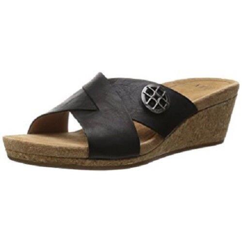 Ugg Women`s Lyra Black Leather Sandal 7 B M