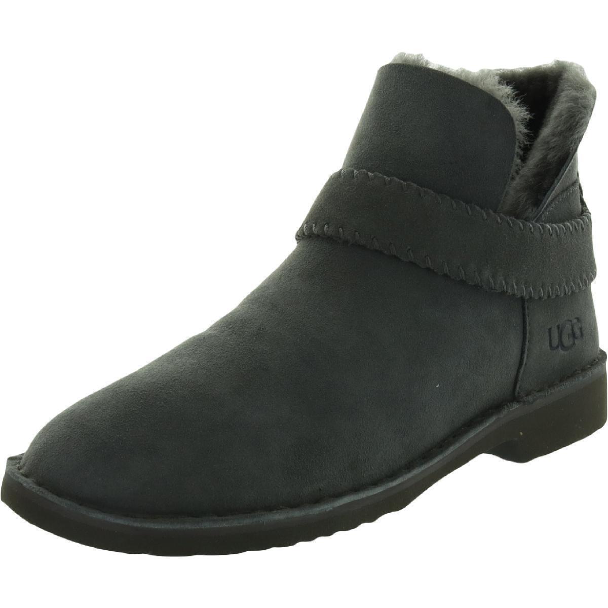 Ugg Womens Mckay Gray Suede Slip On Booties Shoes 5 Medium B M Bhfo 3818