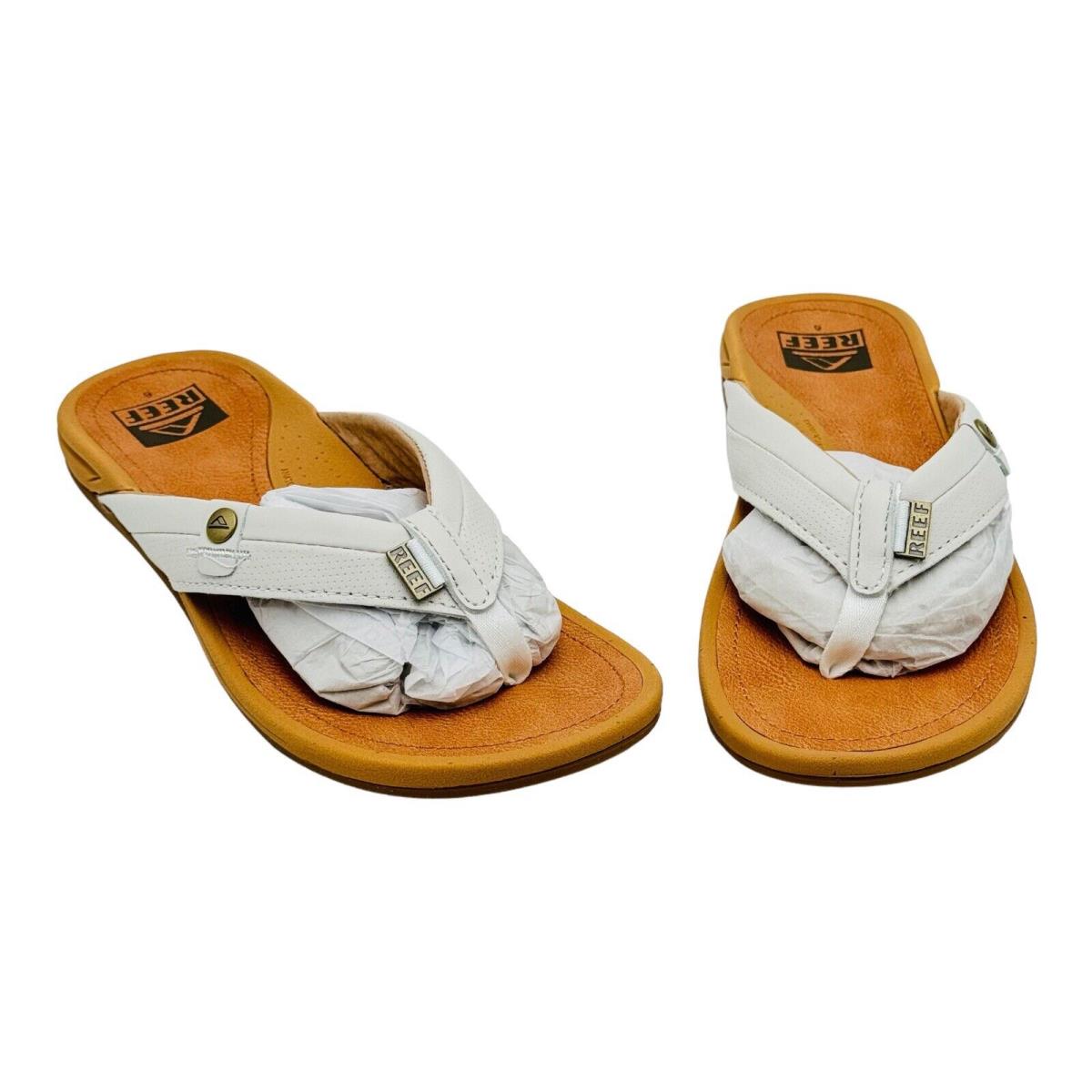 Reef Womens Pacific Sandals Size 6 Caramel / White Leather