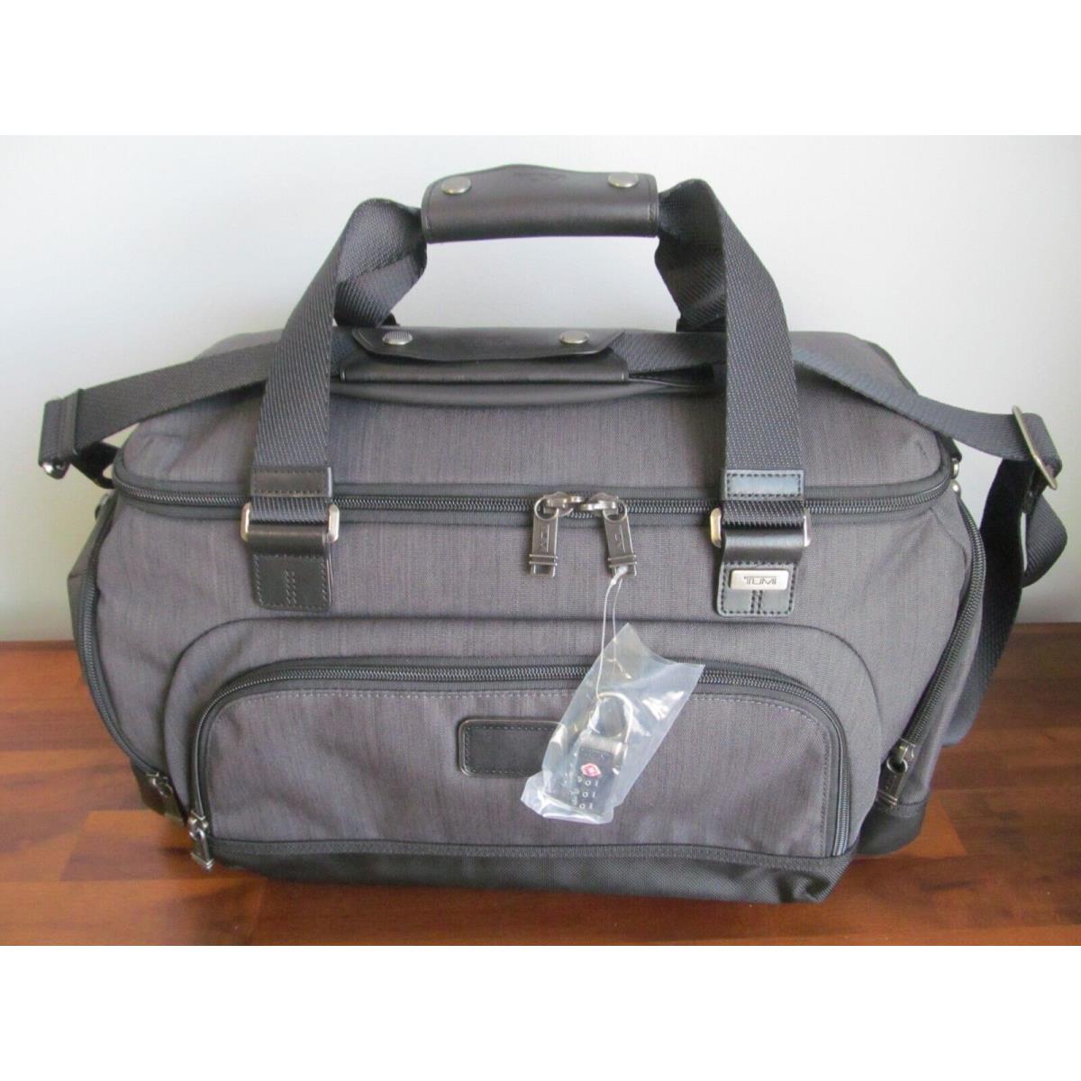 Tumi Alpha Charge Expandable Weekend Travel Duffle Gray-black Leather