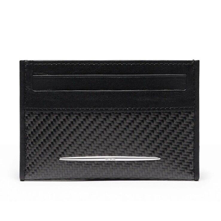 Tumi Donington Carbon Slim Card Case Men Unisex Black Gray