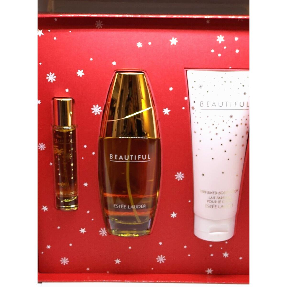 Estee Lauder 3pcs Beautiful Set Edp 2.5oz Body Lotion + Travel Spray