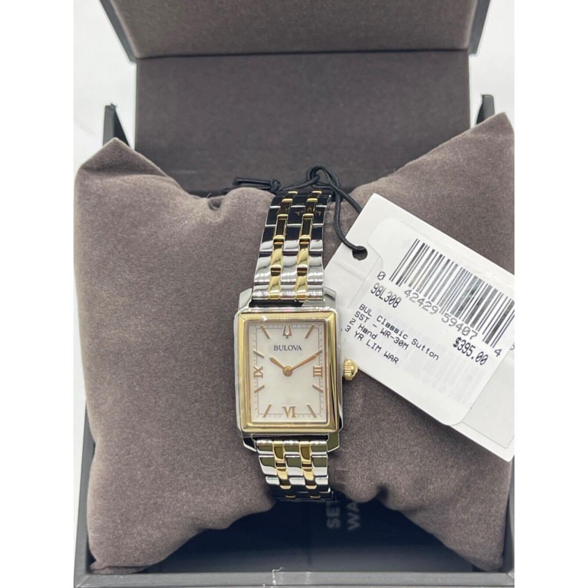 Bulova Sutton Ladies Two-tone Stainless Steel Watch 98L308 Dial SS Bracelet