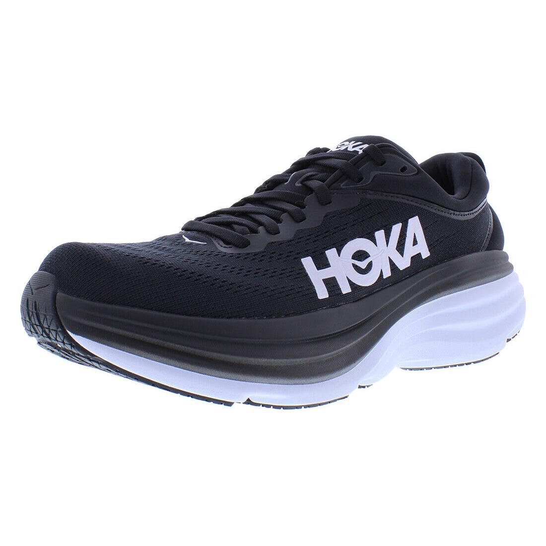 Hoka One One Bondi 8 Mens Shoes - Black/White, Full: Black/White