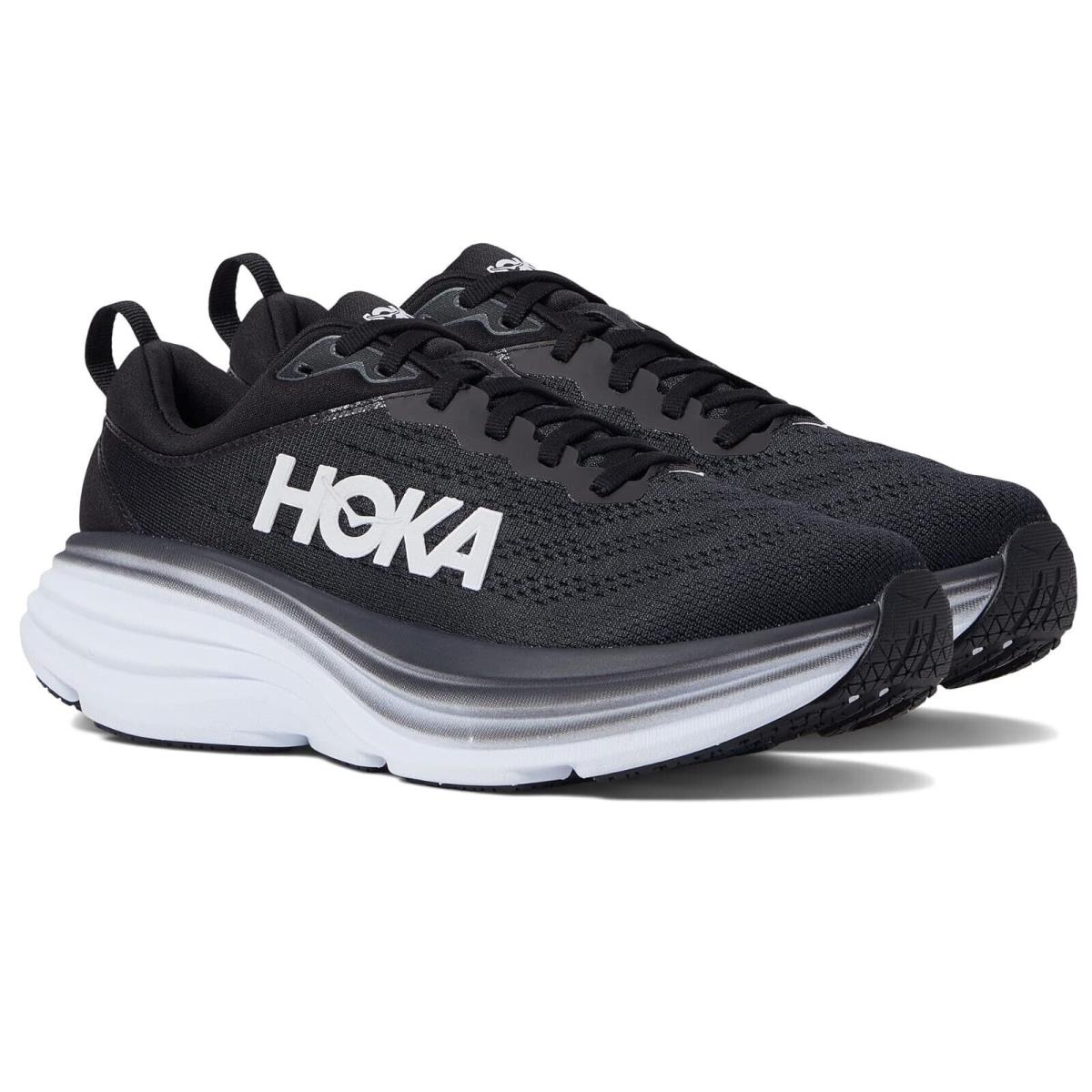 Hoka Womens Bondi 8 Black / White Size 5.5 - black white