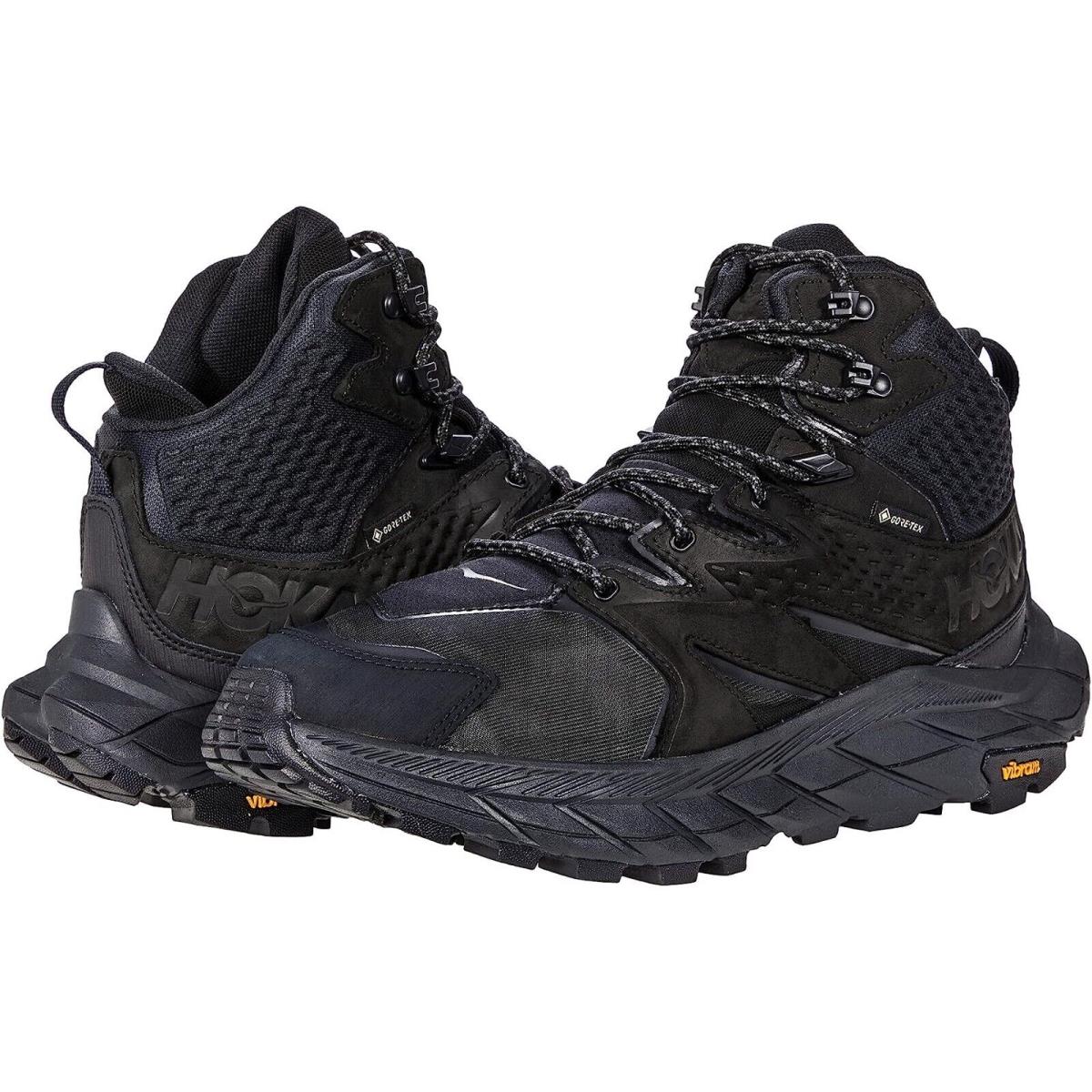 Hoka Men`s Anacapa Mid Gore-tex Hiking Boots Waterproof Sneakers Black US Size 9