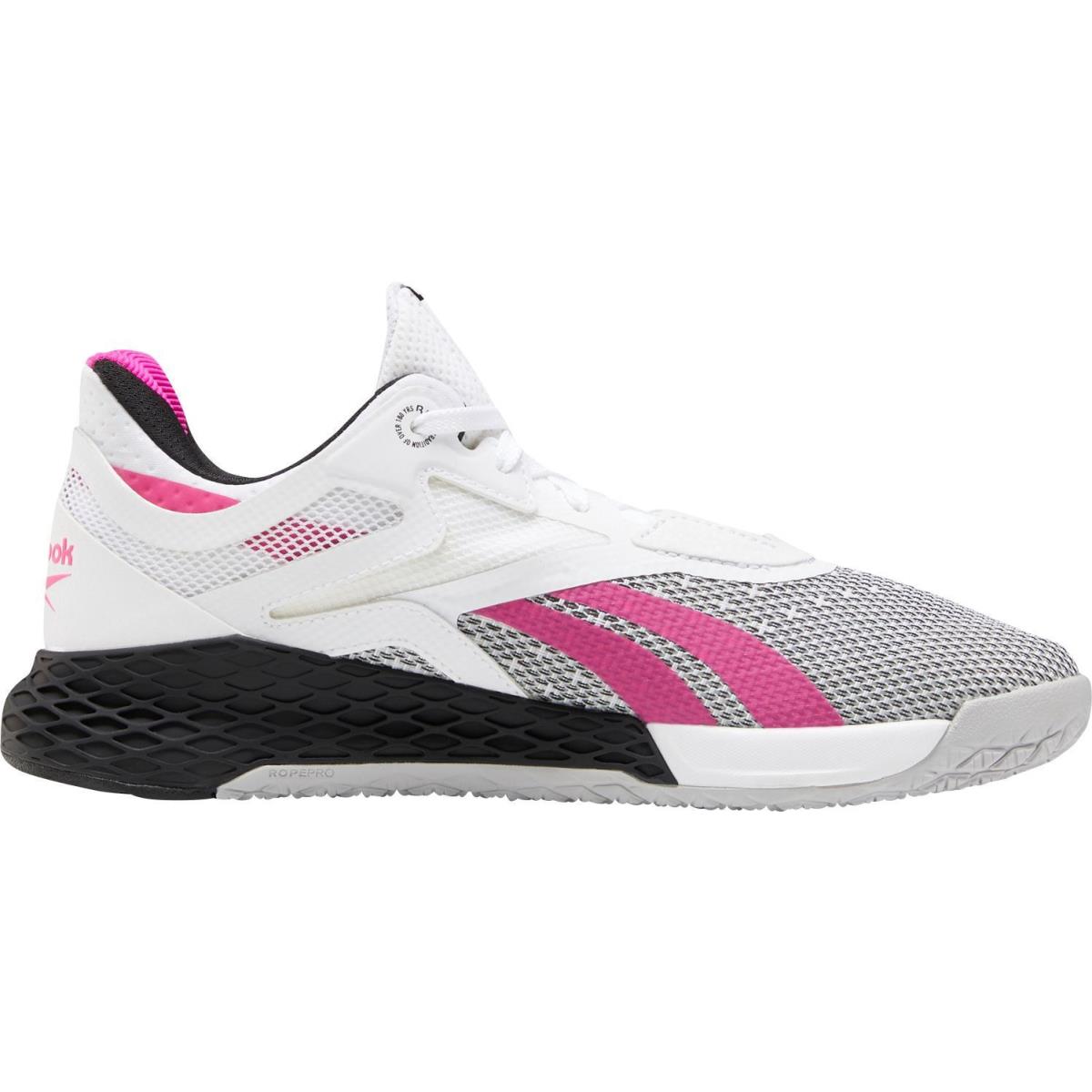 Reebok Women`s Nano X Training Shoes in White/black/proud Pink Size - 9.5