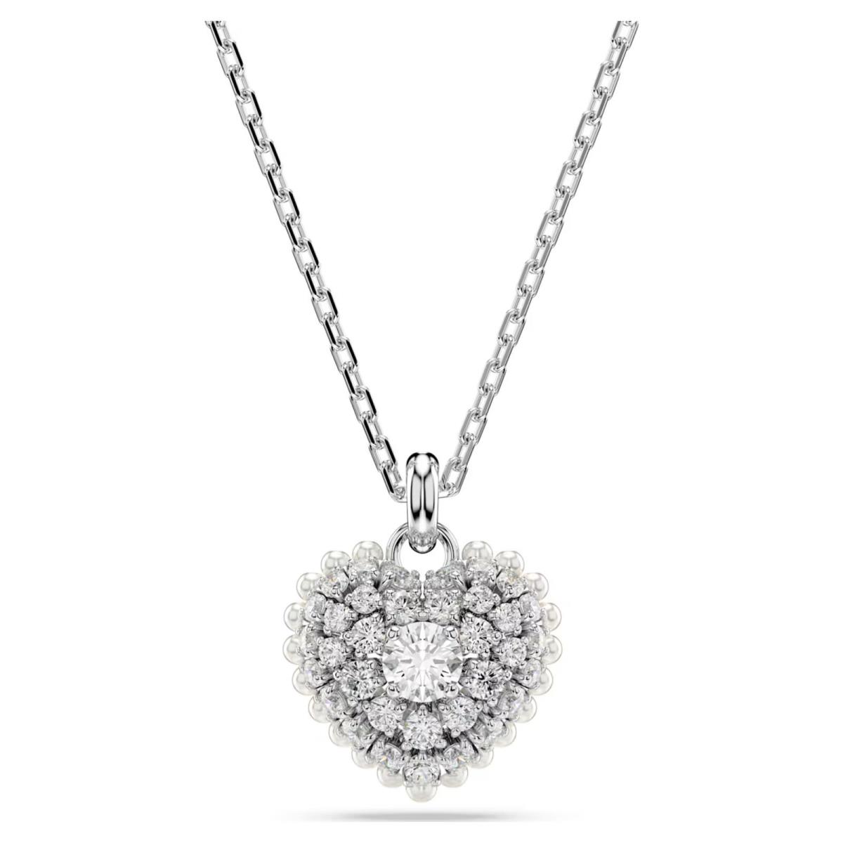 Swarovski Zirconia Idyllia Pendant Heart White Rhodium Plated 5684386