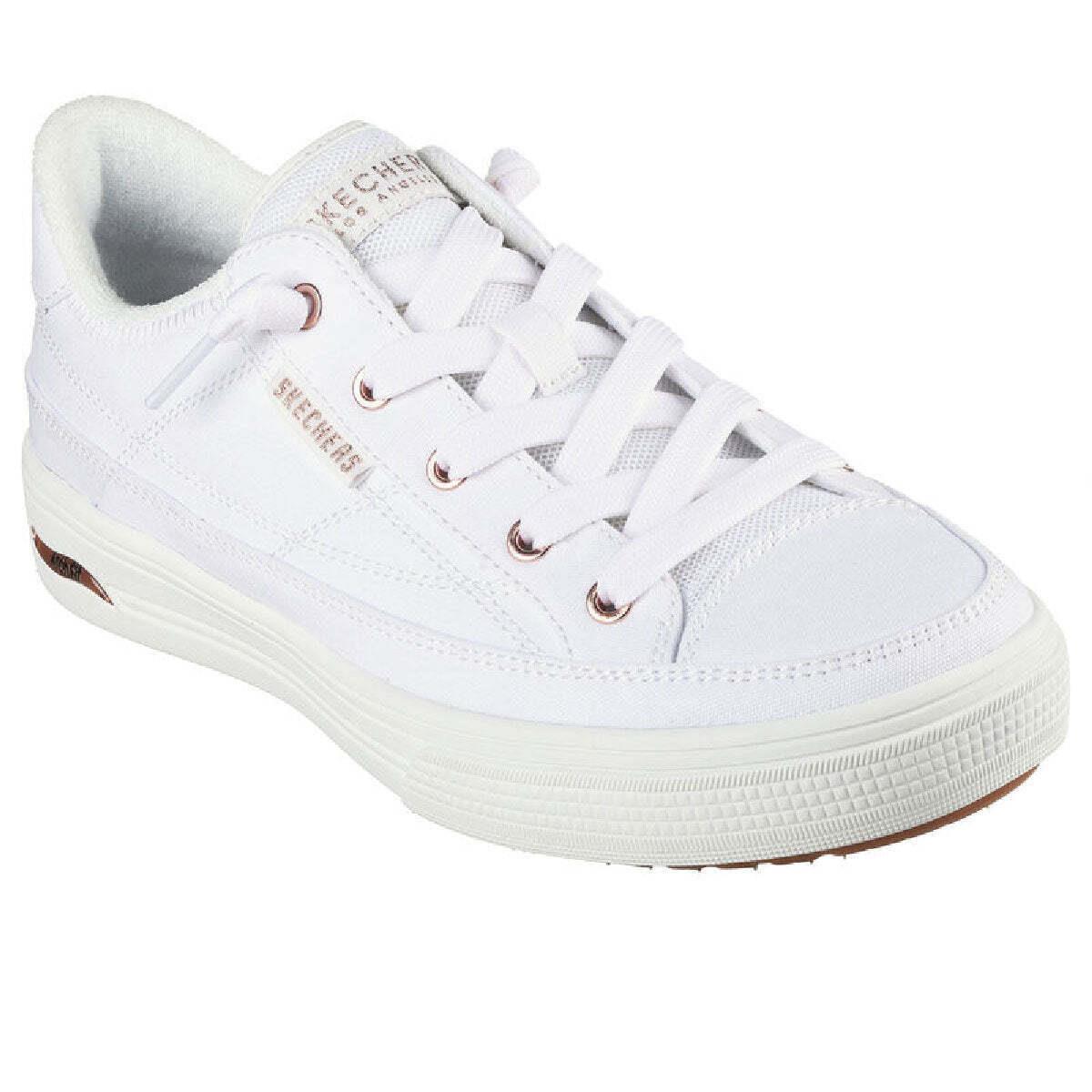 Skechers Men`s Arch Fit Arcade Meet Ya There White Low Top Sneaker Shoes Wht