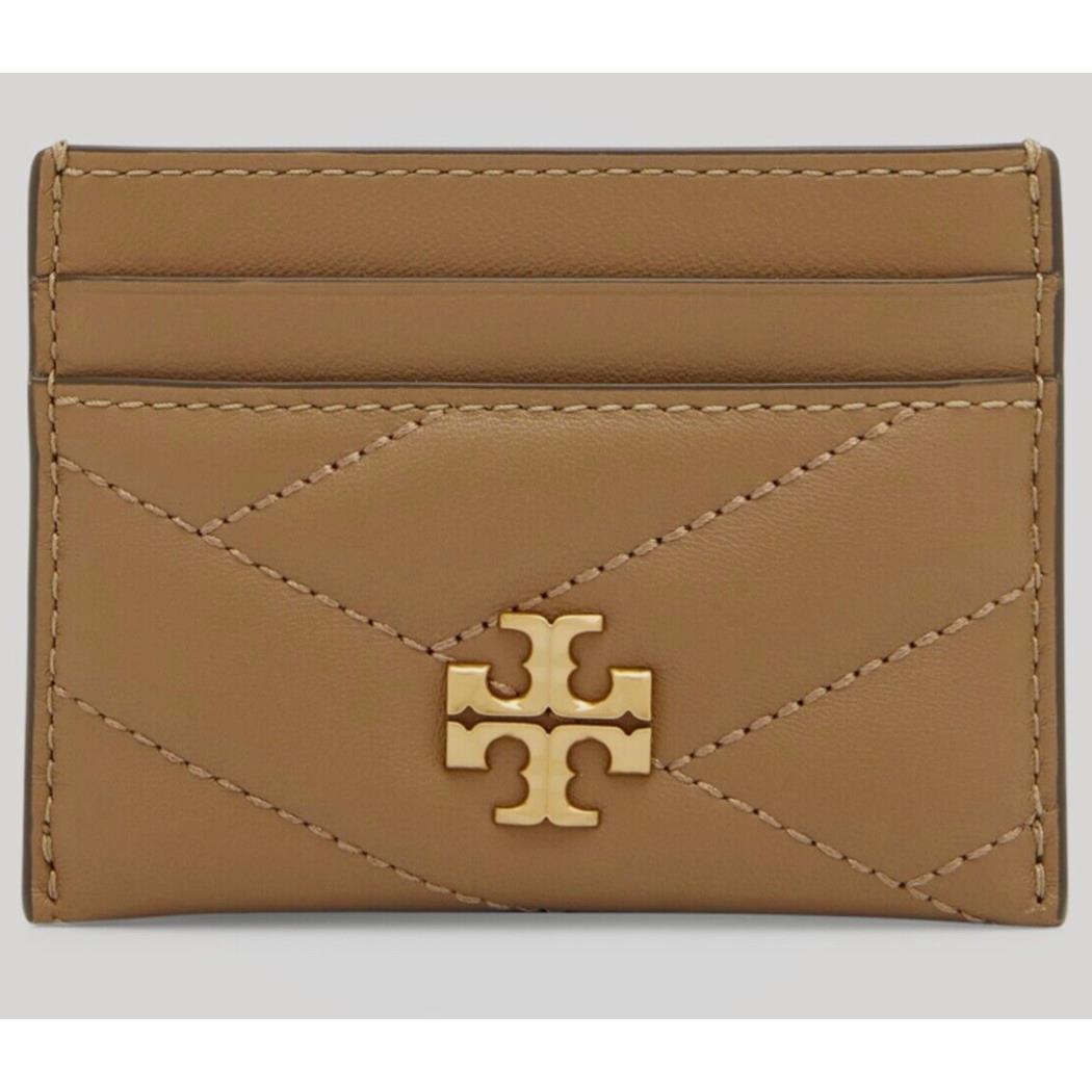 L K Tory Burch Kira Chevron Card Case Dusty Almond Gift