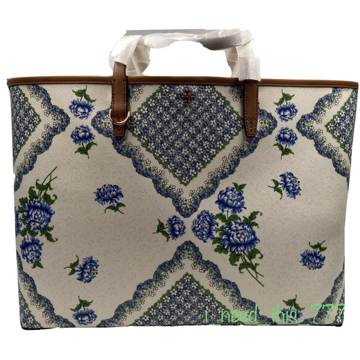 Tory Burch Kerrington Square Tote Color Terrace Ditsy Floral Cloud W21xH12xD6