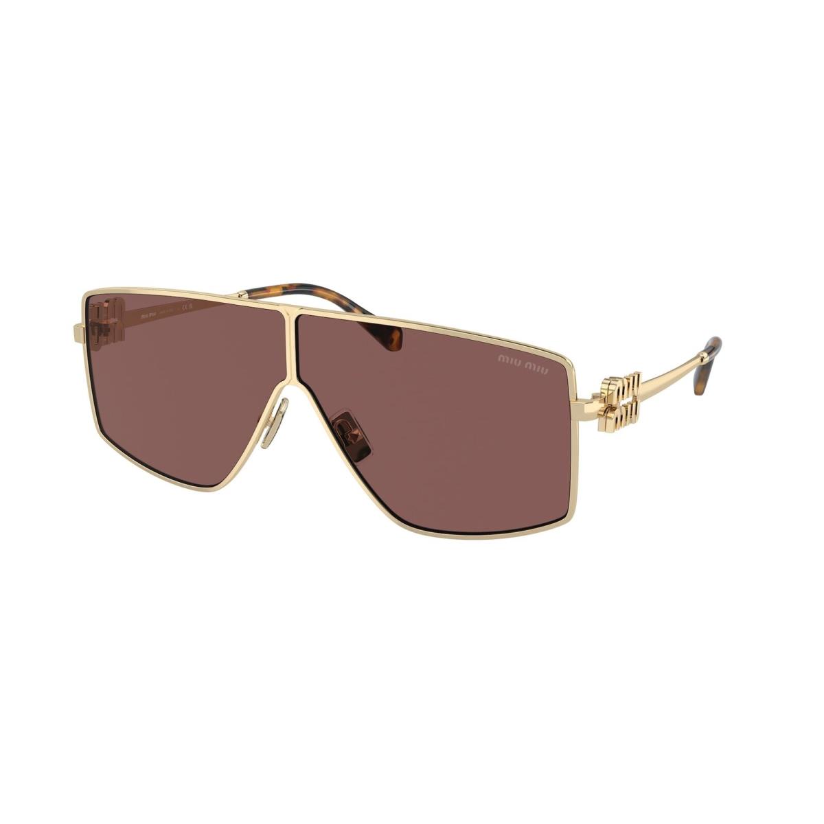 Miu Miu MU 51ZS ZVN70D Pale Gold Brown Mirr Int Violet 69 mm Women`s Sunglasses