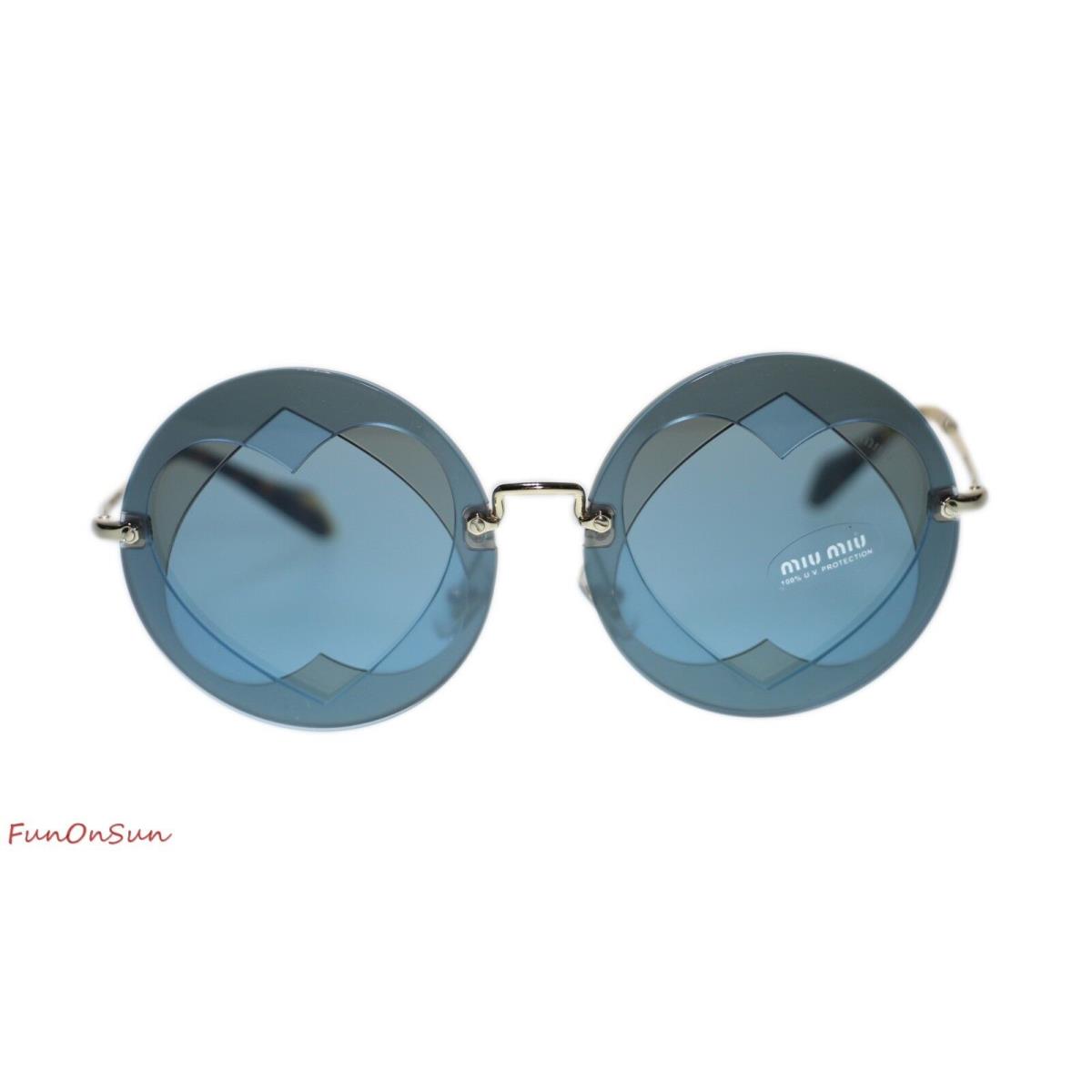 Miu Miu Women`s Sunglasses MU01SS VA06P2 Azure Hazelnut/blue Lens 62mm