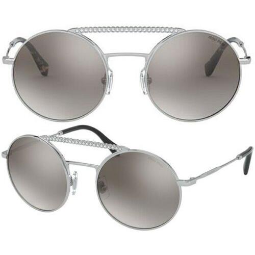 Miu Miu Womens Sunglasses 50mm Round Gradient Silver Rhinestones MU52VS 1BC-5O0