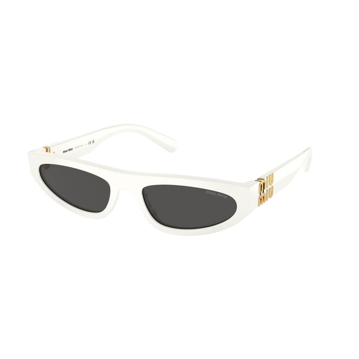 Miu Miu MU 07ZS 1425S0 White Ivory Dark Grey 56 mm Women`s Sunglasses