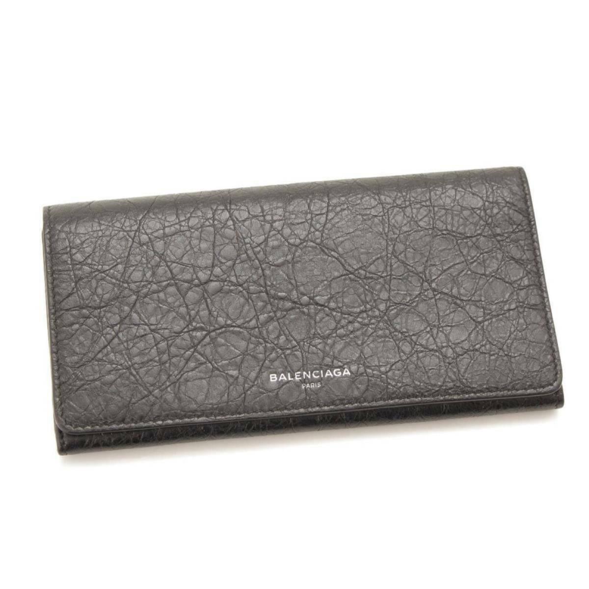 Balenciaga Antracite Grey Arena Leather Long Wallet 542008