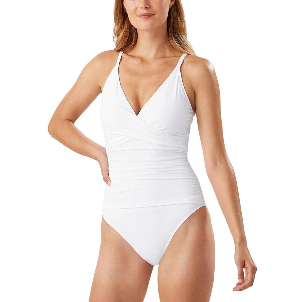 Tommy Bahama L77412 Pearl Over The Shoulder One Piece Swimsuit Size 12