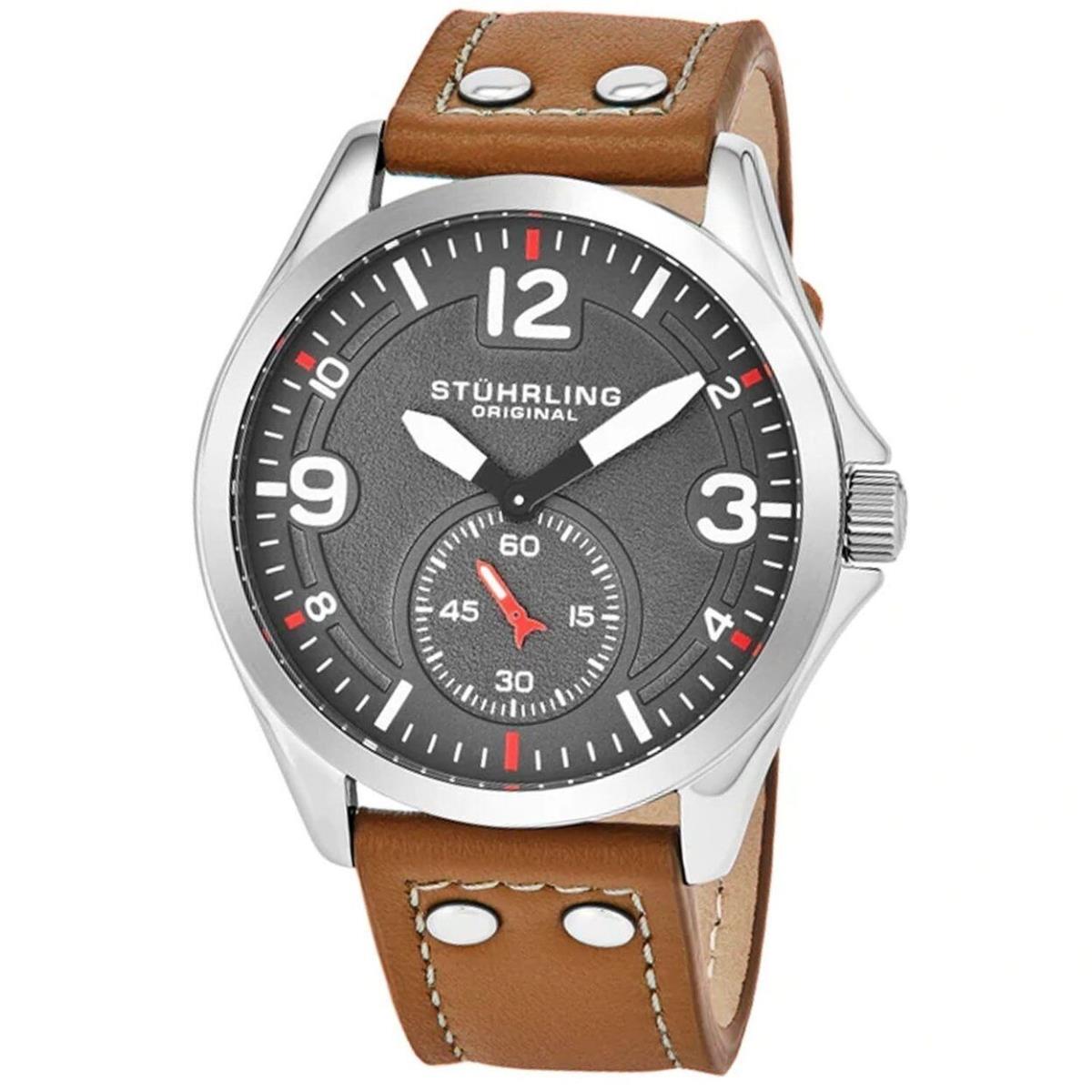 Stuhrling Mens Tuskegee Black Dial Watch - 684.02