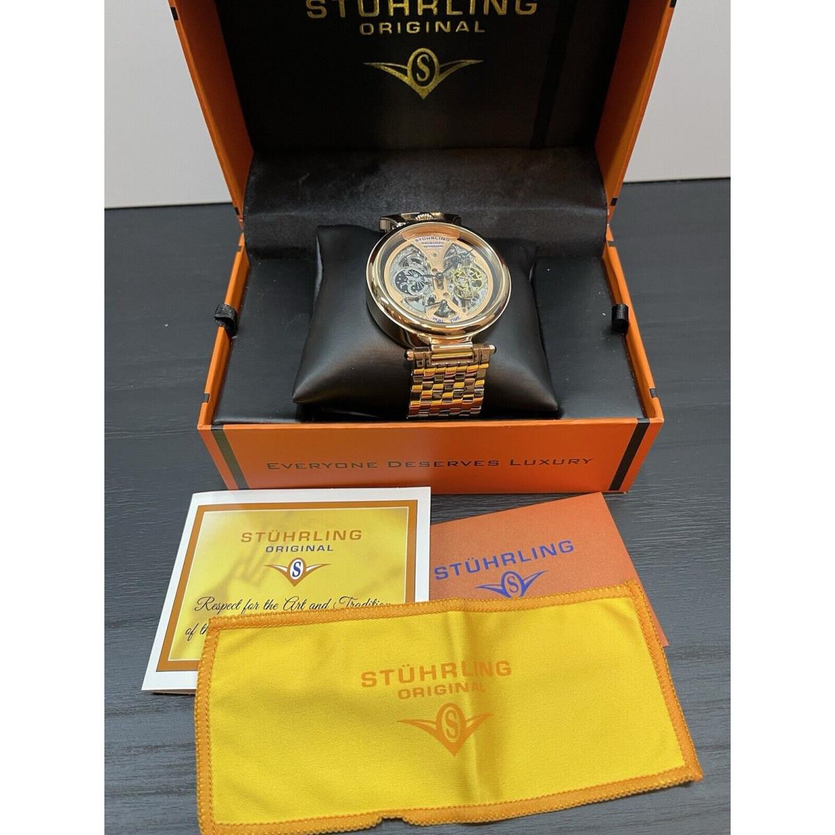 Stuhrling Automatic Wrist Watch Rose Gold Color