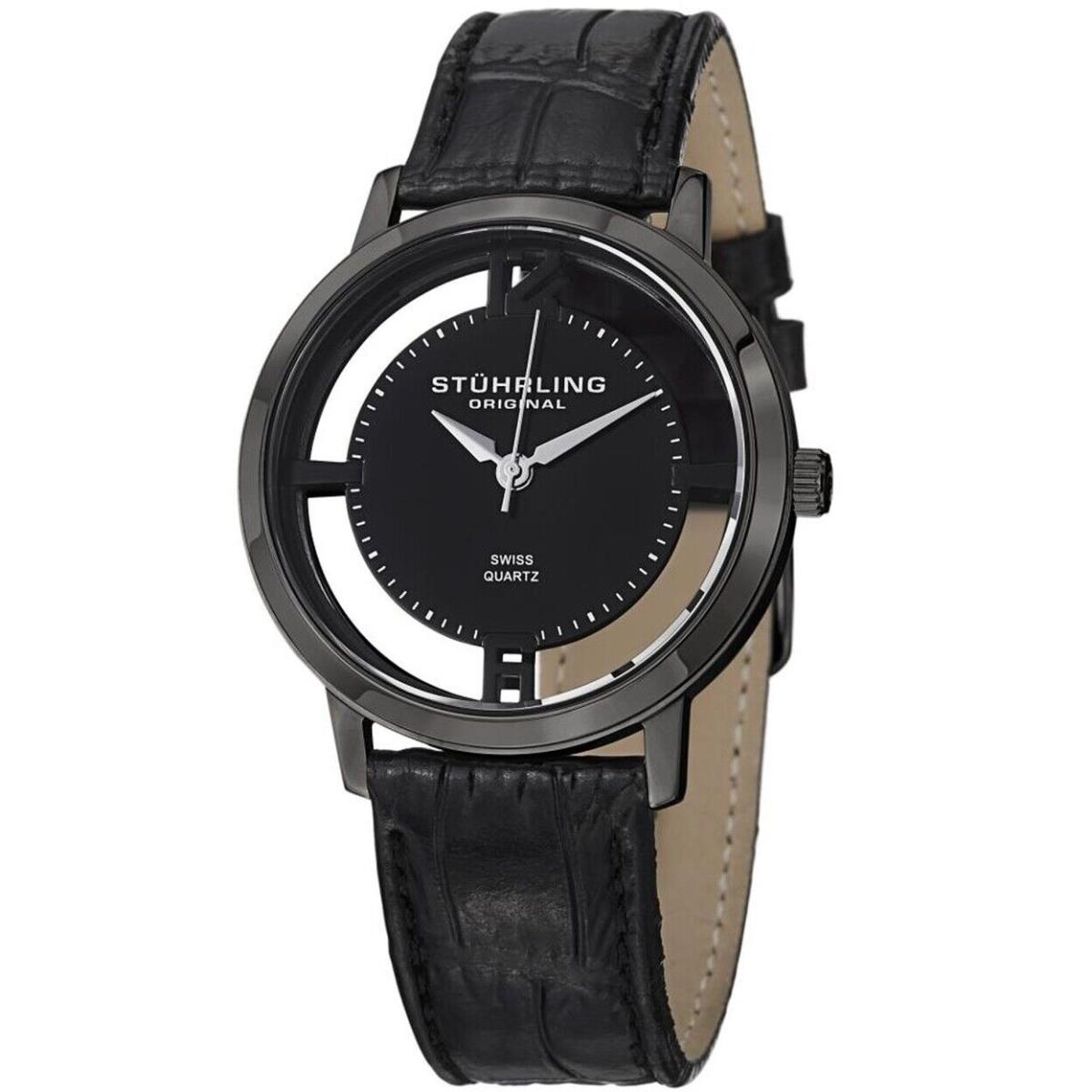 Stuhrling Mens Symphony Black Dial Watch - 388G2.Set.04