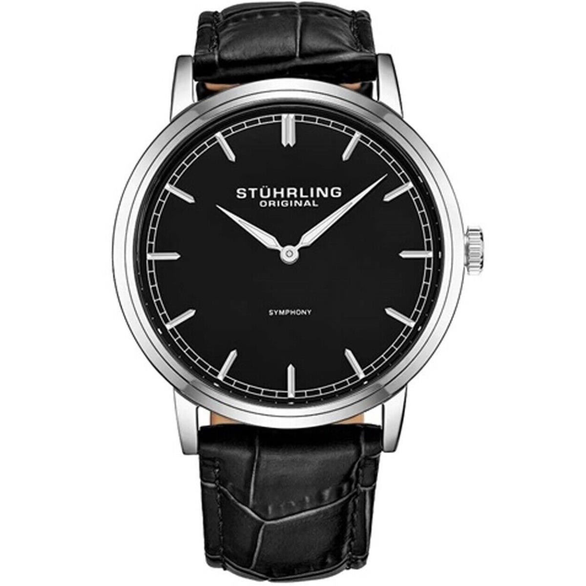 Stuhrling Mens Symphony Black Dial Watch - 779.02